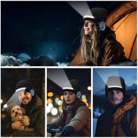 USB Rechargeable LED Lighted Beanie Hat Built-in Speaker Mic Three-Stage Lighting Detachable Bluetooth Earflap Hat for Men Women