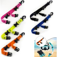 Scuba BC Fin Holder Mask Clip Scuba Equipment Holder Strap with Quick Release Buckle and Swivel Clip