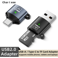 High Speed USB 2.0 Mini Type-C/USB to TF Card Reader Adapter, Compatible with Mobile Phones/Tablets/Laptops/PC Accessories
