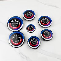 7Pcs Car Wheel Center Caps Fiber Black Car Hood Front Rear Trunk Emblem For BMW F20 E36 E46 X6 M4 E60 E93 E87 G01 G20 X3 X5 F30