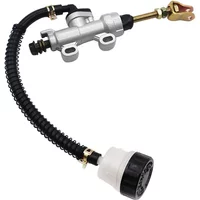 Silver Rear Foot Brake Master Cylinder Pump Quad ATV Hydraulic With Reservoir For Pit Dirt Bikes Motorcyclex