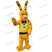 Creepy Yellow Rabbit Mascot Costume Bunny Adult Suit Fancy Dress Party Cosplay Halloween Carnival Holiday Birthday Gift