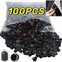 AliExpress NONE 100pcs Car Tire Valve Plastic Black Bike Tyre Valve Caps with O Seal Ring Dome Shape Dust Valve for Car Bicycles Motorcycles