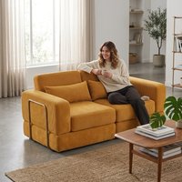 Nowa, dwuosobowa sofa, nowoczesna, wygodna, minimalistyczna sofa rozkładana, sofa kompresowana próżniowo, wielofunkcyjna sofa modułowa, idealna do domów i salonów.