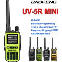 UV-5R Mini Baofeng 5Rmini Dual PTT Walkie Talkie Bluetooth 5W Dual-Band VHF/UHF USB-C Charging Fits For Hotel Security Camp