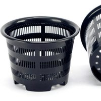 Orchid Clear Mesh Cup Potted Plant Flower Nursery Tray Basket Plastic Breathable Container Hanging Hole White Black