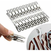 Clothes Pegs 20/40/60Pcs Stainless Steel 4.5cm Clips Washing Line Hang Pins Windproof Metal Clothespins Sealing Photos Hanger