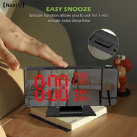 LED Digital Alarm Clock Projection Clock With 180°Rotatable Projector Mirror Large Screen Projection Clock For Home Table〔Nest〕