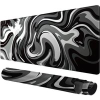 VIKAMA Abstract Marble Swirl XXL Mouse Pad Black White Fluid Texture Desk Mat Non Slip Rubber Pad For Gamer Office Home Decor