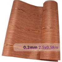 Size:2.5x0.58m Thick:0.2mm Classic Red Cherry Tech Wood Veneer Furniture DIY Cabinet Decoration Floorcovering Veneer