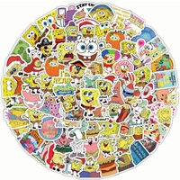 100 SpongeBob SquarePants, Big Star Rewards, Children's Waterproof Stickers, Handbooks, Decorative Gifts