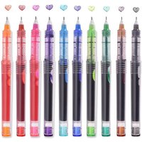 6/7Pcs/set High Quality Needle Type Gel Pens Straight Liquid Ballpoint Pen Kawaii Stationery School Office Supplies Writing