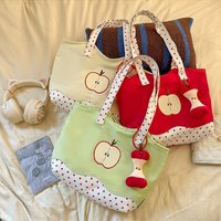 Fashion Message Bag Fruits Shoulder Bag Solid Color Harajuku Funny Handbag Casual Zipper Pouch Nylon Tote Bag Male