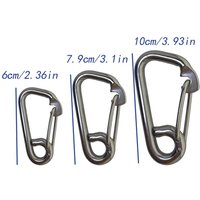 316 Marine Grade Stainless Steel Spring Carabiner Spring Snap Hook for Dock Lines Tarps Marine Boat Hardware
