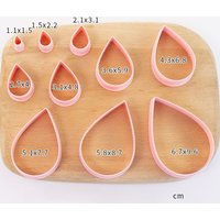 10Pcs Water Droplets Cookie Cutter 1.5-9.6cm Rose Flower Petal Shape Pastry Baking Mold Polymer Clay Cutters for Earring Jewelry