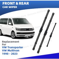 LHD Front Rear Windshield Wiper Blades For VW Transporter Multivan T4 T5 T6 1993 - 2023 3pc Window Caravelle EuroVan Accessories