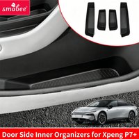 Smabee for Xpeng P7+ 2024-2026 Front Rear Door Storage Tray Car Door Handle Storage Box Organizer TPE Car Accessories Black 4pcs