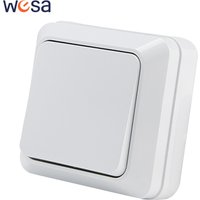 White 1 Gang 1 Way Spray Plastic Rocker Switch Button Light Switch EU Standard Wall Mounted Flame Retardant On/Off Classic Way