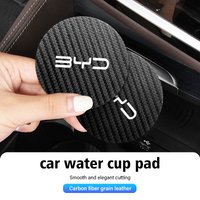 2 Pack Car Carbon Leather Water Coaster Anti-Noise Coaster Pad Suitable for BYD EV Seal Dolphin DM-i ATTO 3 Qin Pro Tang Yuan So
