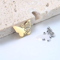 DOOYIO 5 pièces/lot en acier inoxydable creux papillon trou perle Simple pendentif miroir polonais charme bijoux à bricoler soi-même faisant des accessoires