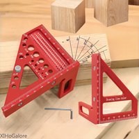 1Pc Plastic Woodworking Multi Angle Protractor Square Scriber With Dowel Pins Miter Triangular Ruler For Carpentry Tool