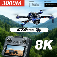 Mini GT8 Drone 8K Professional HD Dual Camera with Screen WiFi Brushless Motor Obstacle Avoidance FPV Foldable Quadcopters Drone