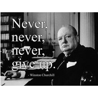 Inspirational Churchill quote metal sign tin decorative wall plaque a5