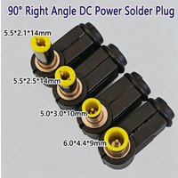 90° Right Angle DC Power Solder Plug 5.5x2.1/2.5x14mm Tuning Fork 5.0x3.0/6.0x4.4x9mm Center Pin Male Connector for CCTV LED