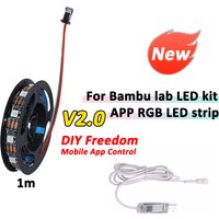 Latest Upgrade For Bambu Lab LED 001 RGB Stripe Light WS2812B 1M Bluetooth Mobile APP Control Light Kit 3D printing Asseories
