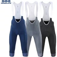 KEMALOCE Men Cycling 3/4 Pants Shorts Blank Blue/Black/Grey 5D Gel Pad MTB Bike Bib Pants Top Quality Quick Dry Bicycle Knicker
