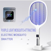 Elektrische Fliegenklatsche, Insektenvernichter, 4000 V, Typ C, wiederaufladbar, abnehmbar, handgehalten, automatischer Gewindeschneidemodus, für drin