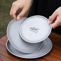 Titanium Purification Portable Bowl Multi Functional Double Layer Anti Scald Soup Bowl Camping Ultra Lightweight Titanium Plate