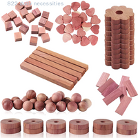 10pcs Natural Cedar Blocks For Clothes Storage Absorbent Moisture-proof Fresh Scented Wood Closet Rings Home Decoration
