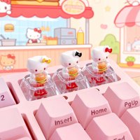 Creative KT cat keycap custom translucent cute three-dimensional HelloKitty series DIY keyboard accessories