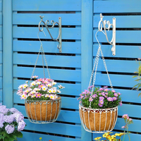 Rostfreie Blumenkörbe aus Metall zum Aufhängen im Freien | Dekorative Gartenwanddekorationen für Pflanzen, Balkon und Terrasse