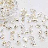 50 pcs/sac Qualité Or/Argent Sparkle Mini Flatback Diamants Pour Ongles Décoration Cheval Yeux En Forme De Goutte D'eau Deisgner Charmes