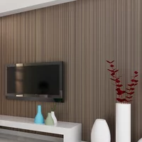 Solid Color Striped Wallpaper 3D Non-woven Flocking Wallpaper Roll Bedroom Living Room Classic Wall Paper Home Decor Modern