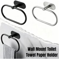 Wall Mount Toilet Towel Paper Holder Adhesive Stainless Steel Kitchen Roll Towel Rack Napkin Dispenser Absorbent Tissue Hanger