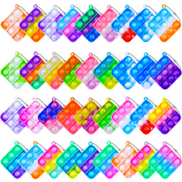 10/20/30pcs Square Mini Pop Fidget Keychain Toys for Kids Classroom Prize Birthday Party Favors - Fidget Toys Pop Fidget Toys
