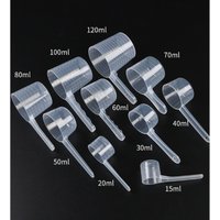 5pcs/set plastic Coffee Scoop Transparent Multipurpose Flat-bottomed Spoon with Scale Measuring Spoon