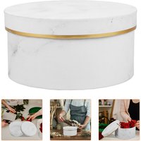 Elegant Round Marble Flower Packaging Box Secure Holder for Fresh Or Preserved Bouquets Wedding Anniversary Gift Idea