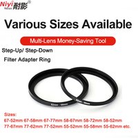 Camera Lens Filter Adapter Ring Metal Step Up Down Ring 37 46 52 55 58 62 67 72 77 82mm Suitable for UV ND CPL ND Lens adaptador