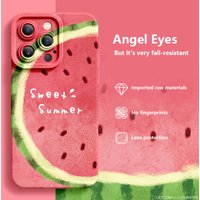 Deluxe Case For iphone 15 14 13 12 11 Pro Max X XR Xs Silicone Advanced Cell Phone Protective Cover Half a Watermelon