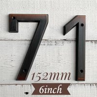 1pc 152mm Metal House Number Outdoor 6 inch Aged Bronze Apartment Door Number Mailbox Address Sign #0-9 With Screws