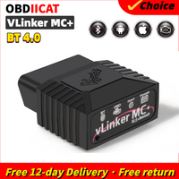 OBDIICAT-VLinker MC/ MC+ ELM327 Bluetooth3.0/ 4.0 OBD2 ELM 327 Wifi Car Diagnostic For IOS Android Scanner Auto Tool