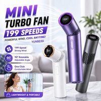 Lipstick Fan Mini Foldable Handheld/Chest-Hanging Fan with LED Light Portable Outdoor 199 Gear Adjustable High-Speed Fan 3000mAh