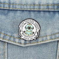 Muff Divers Union Going Down in Search of Pearl Enamel Pin No Muff Too Tuff Local 69 Brooch Lapel Badge Jewelry Gift for Friends