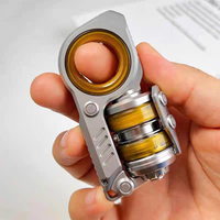 In Stock Fidget Spinner Edc Stress Relief Toy Dual Composite Roller Click Sound Ratchet Tuning Fork Aluminum Alloy For Adults