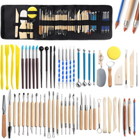 61-piece Ceramic Tool Set Pottery Clay Carving Silicone Texture Pen Diy Handmade Doll Tools