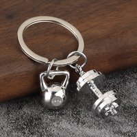 1Pcs Zinc Alloy Dumbbell Keychain Mini Fitness Pendant Couple Charms Gift for Gym Lover Valentine Father Mother Day Party Favors
